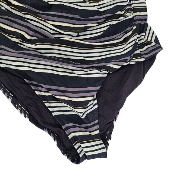 Bond-Eye Nip Tuck Joanne Black Nautical Striped One-Piece Multicup Swimsuit - Picture 3 of 9